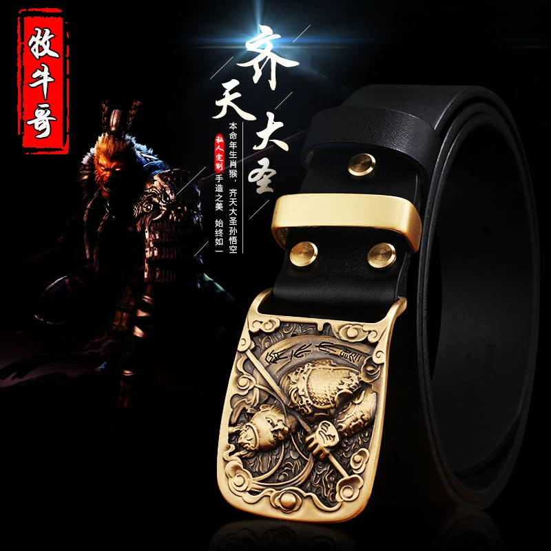 Importé - Ceinture Homme En Cuir véritable Style Rétro