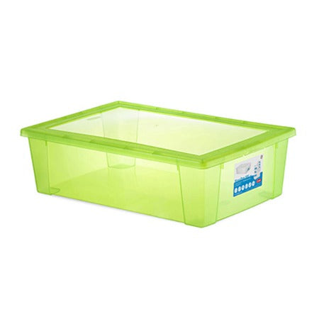 BOITE DE RANGEMENT EN PLASTIQUE VISUAL BOX-36X26X14CM-10L-VERT-13110