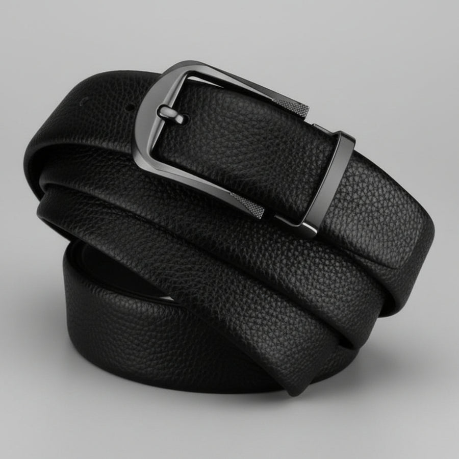 Importé - Ceinture Homme Cuir Grainé Premium Boucle Ardillon
