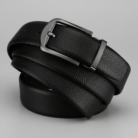 Importé - Ceinture Homme Cuir Grainé Premium Boucle Ardillon
