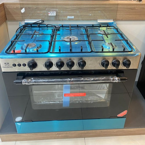 NASCO GAZINIÈRE 5 FEUX INOX 90x60CM ALLUM AUTO ROTISSERIE - NASGC-LME90I