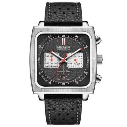 MEGIR Montre Homme Chronographe Dateur à Quartz Bracelet Cuir