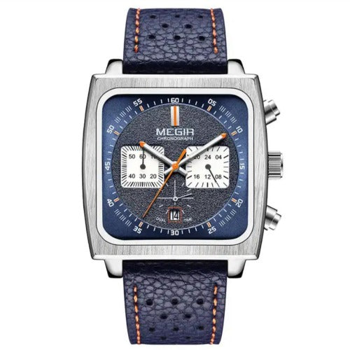 MEGIR Montre Homme Chronographe Dateur à Quartz Bracelet Cuir