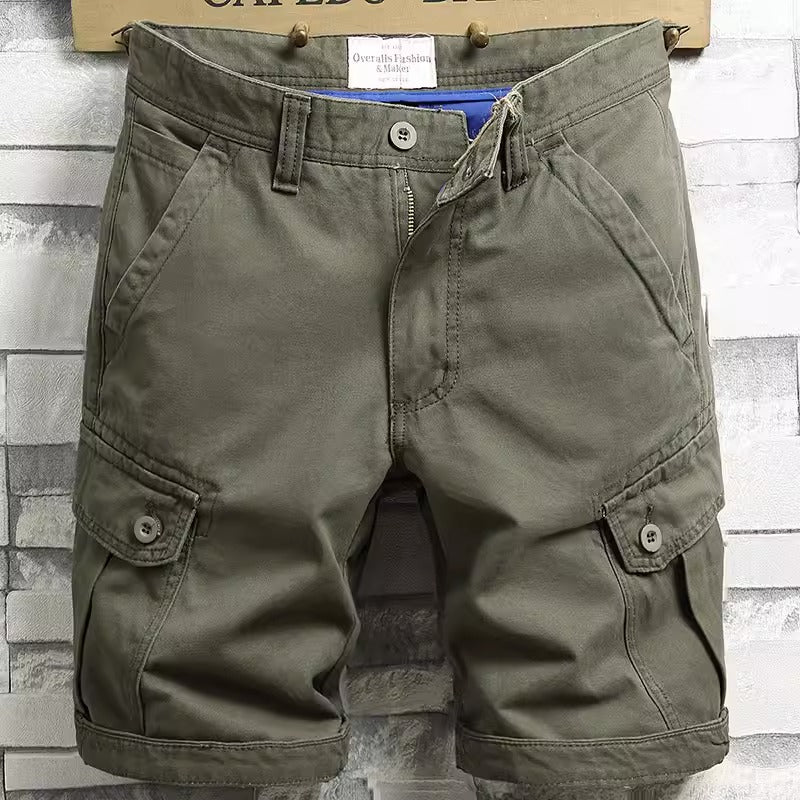 Shorts Cargo Homme 100% Coton - Taille élastique Avec Poches - S à 5XL