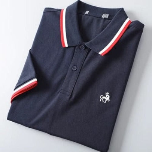 Importé - T-Shirt Polo Homme Décontractée Manches Courtes Bleu