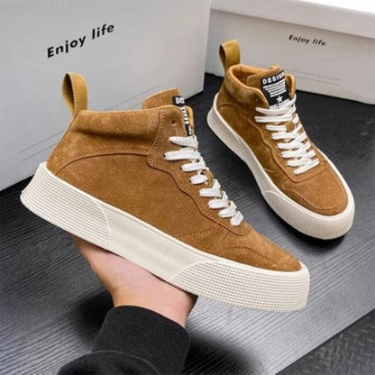 Importé - Chaussure Homme Baskets Rétro Semi Montantes Cuir Daim