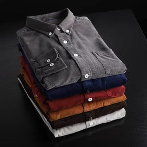 Importé - Chemise Homme Velours Décontractée Rétro à Manches Longues