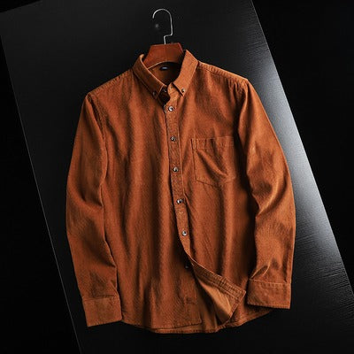 Importé - Chemise Homme Velours Décontractée Rétro à Manches Longues