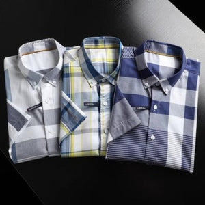 Importé - Chemise A carreaux Homme Décontractée A Manches Courtes