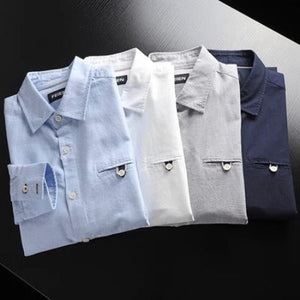 Importé - Chemise Homme Vintage Coton Oxford Manche Longue