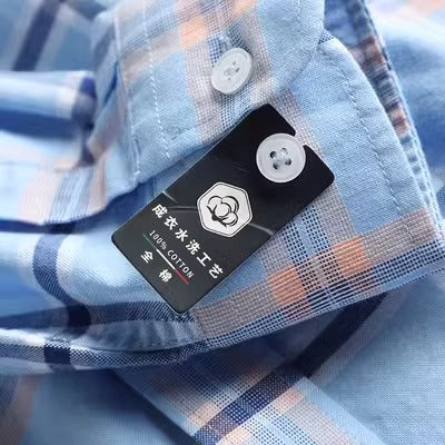Importé - Chemise Coton Homme A Carreaux Manches Longues