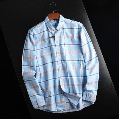 Importé - Chemise Coton Homme A Carreaux Manches Longues