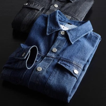 Importé - Chemise Homme Rétro Confortable Décontractée A Manches Longues En Jean