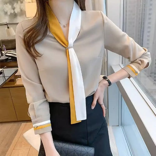 Importé - Chemisier Femme Grande Taille A Manches Longues