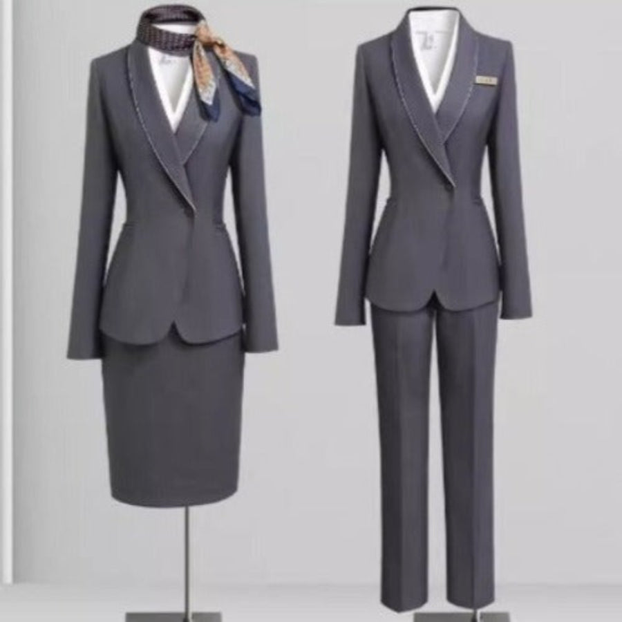 Importé - Ensemble Costume Femme Haut De Gamme 3 Pièces Slim Fit