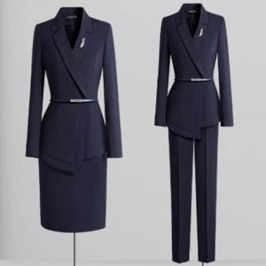 Importé - Ensemble Costume Femme Haut De Gamme 3 Pièces Slim Fit