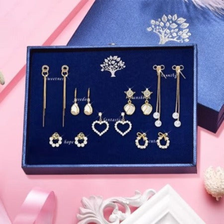 Importé - Coffret 7 Boucles d'oreilles Femmes A Nœud