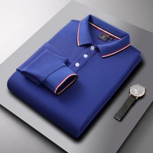 Importé - Polo T-Shirt Homme Manches Longues Couleur uni