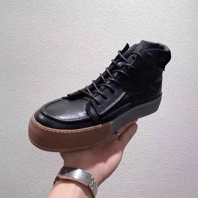 Importé - Chaussure Homme baskets Montantes Tendance En Cuir