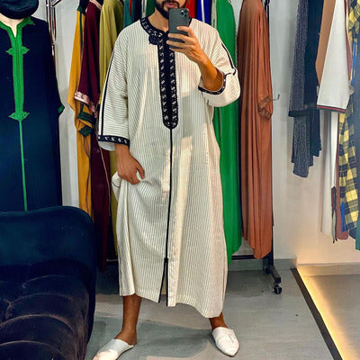 Importé - Boubou Homme Marocain Décontracté Manches Longues