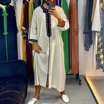 Importé - Boubou Homme Marocain Décontracté Manches Longues