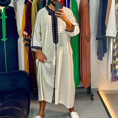 Importé - Boubou Homme Marocain Décontracté Manches Longues