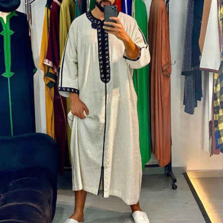 Importé - Boubou Homme Marocain Décontracté Manches Longues