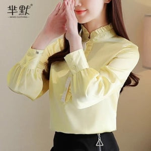 Importé - Chemisier Femme Décontractées A Manches Longues En Mousseline De Soie