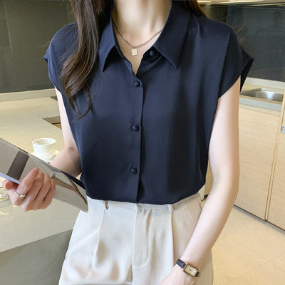 Importé -  Chemise Femmes Style Rétro A Manches Longues En Satin