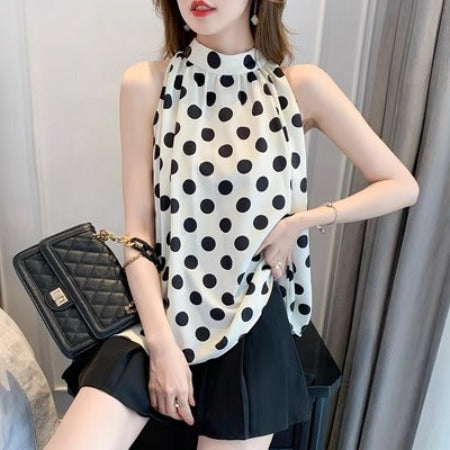 Importé -  Chemise Femmes Tendance A Col Licou Sans Manches