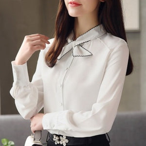 Importé - Chemise Femmes Décontractées Manches Longues En Mousseline De Soie