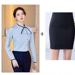 Importé - Ensemble Tailleur Femme A Col EcharpeTendance En Mousseline De Soie