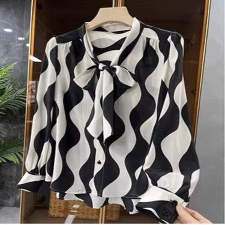 Importé - Chemise Femmes Manches Longues En Mousseline De Soie
