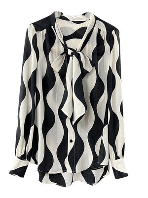Importé - Chemise Femmes Manches Longues En Mousseline De Soie