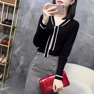 Importé - Chemiser Pull Femmes Col En V Manches Longues