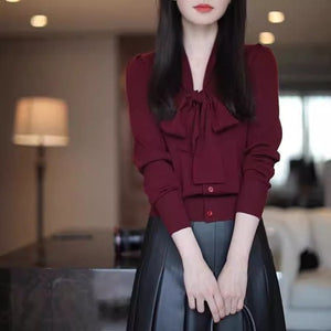 Importé - Chemiser Pull Femmes Col En V Manches Longues Style italienne