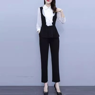 Importé - Ensemble Tailleur Femme Deux Pièces Tendance En Mousseline De Soie