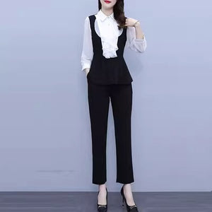 Importé - Ensemble Tailleur Femme Deux Pièces Tendance En Mousseline De Soie