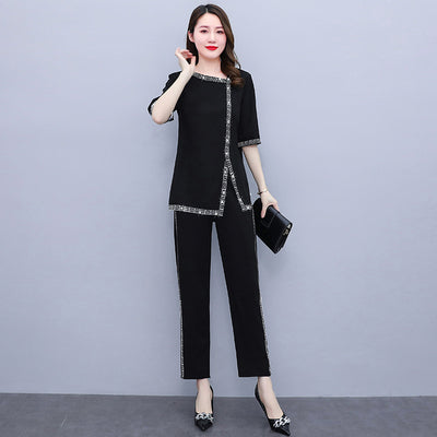 Importé - Ensemble Tailleur Femme Ample  Deux Pièces Tendance En Soie