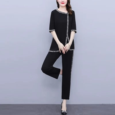 Importé - Ensemble Tailleur Femme Ample  Deux Pièces Tendance En Soie