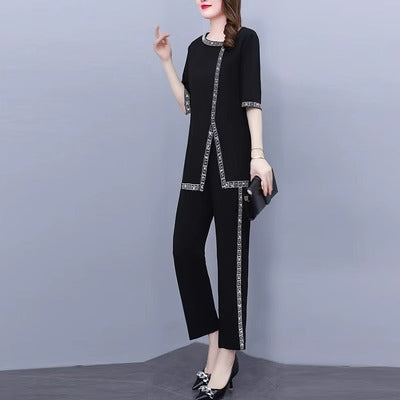 Importé - Ensemble Tailleur Femme Ample  Deux Pièces Tendance En Soie