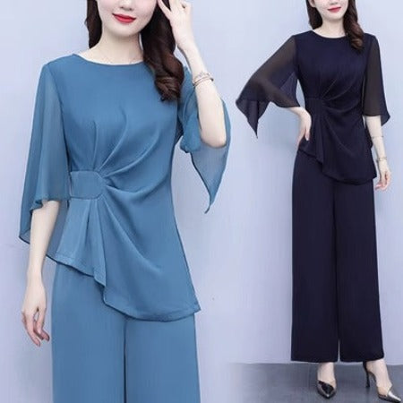 Importé - Ensemble Tailleur Femme Deux Pièces Tendance En Soie