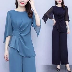 Importé - Ensemble Tailleur Femme Deux Pièces Tendance En Soie