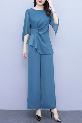 Tailleur Pantalon Femme 2 Pièces - Veste Et Pantalon Élégant - Coupe Courbes/Grandes Tailles - Pour Bureau, Mariage, Cérémonie