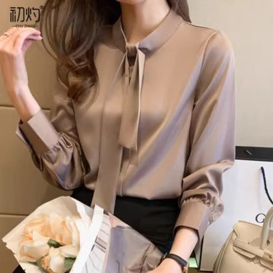 Importé - Chemisier Pull  Femmes Manches Longues En Satin