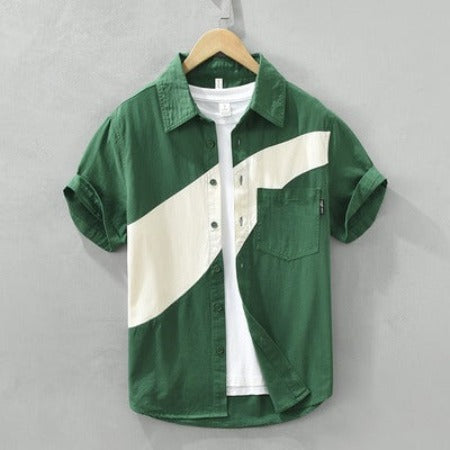 Importé - Chemise Homme Rétro Tendance Manches Courtes