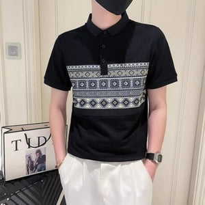 Importé - Polo Homme Manche Courte Motifs Ethniques