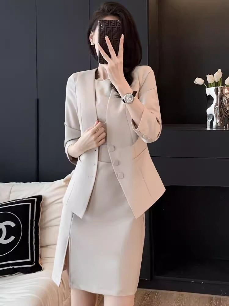 Costume Tailleur Femme Robe Et Veste Veste Tailleur Femme Ensemble