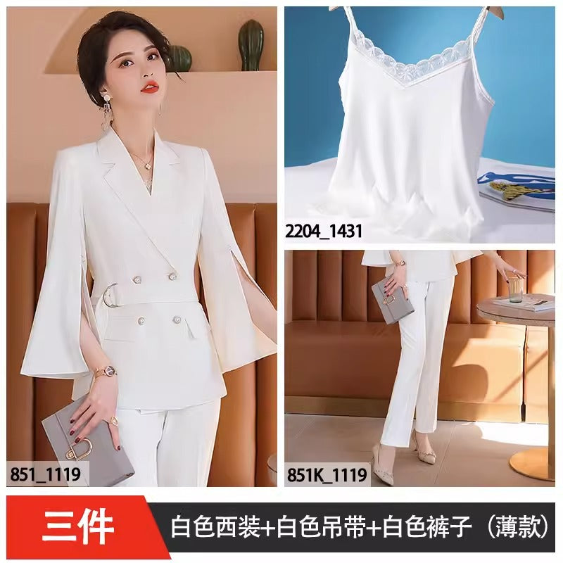 Importé - Ensemble Costume Femme Style De Déesse A Col Tailleur 3 Pièces