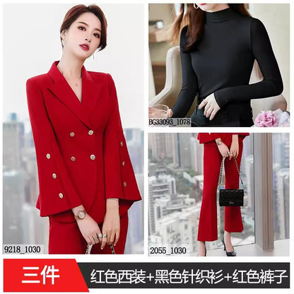 Importé - Ensemble Costume Femme Style De Déesse A Col Tailleur 3 Pièces